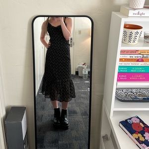 Reset Midi Black Floral Dress Size Medium